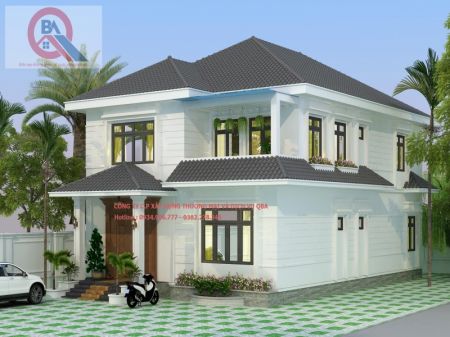 BIỆT THỰ MÁI NHẬT 2 TẦNG (12MX18M) PHỐI CẢNH TOÀN NHÀ