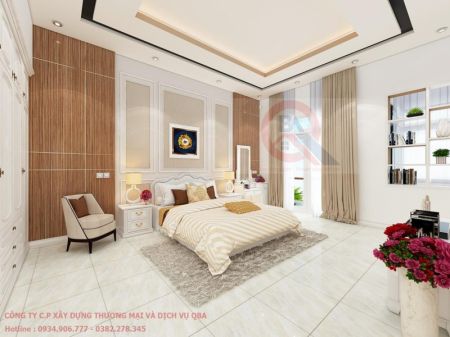 PHÒNG NGỦ BỐ MẸ KIẾN TRÚC KIỂU PHÁP (6M X 6M)